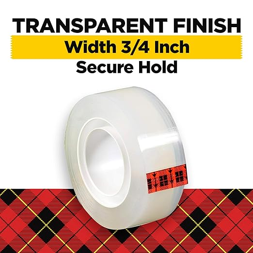 Scotch Transparent Tape, Clear Tape Engineered for Office and Home Use, 1 Inch Core 3/4 in x 1000 in, 3 Boxes
