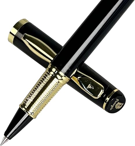 Luxury Pen, 0.5 mm Black Ink Nice Fancy Gel Pen, Fine Point, Professional Executive Writing, Gift Pen for Men and Women, Set of 1 with 2 Refills